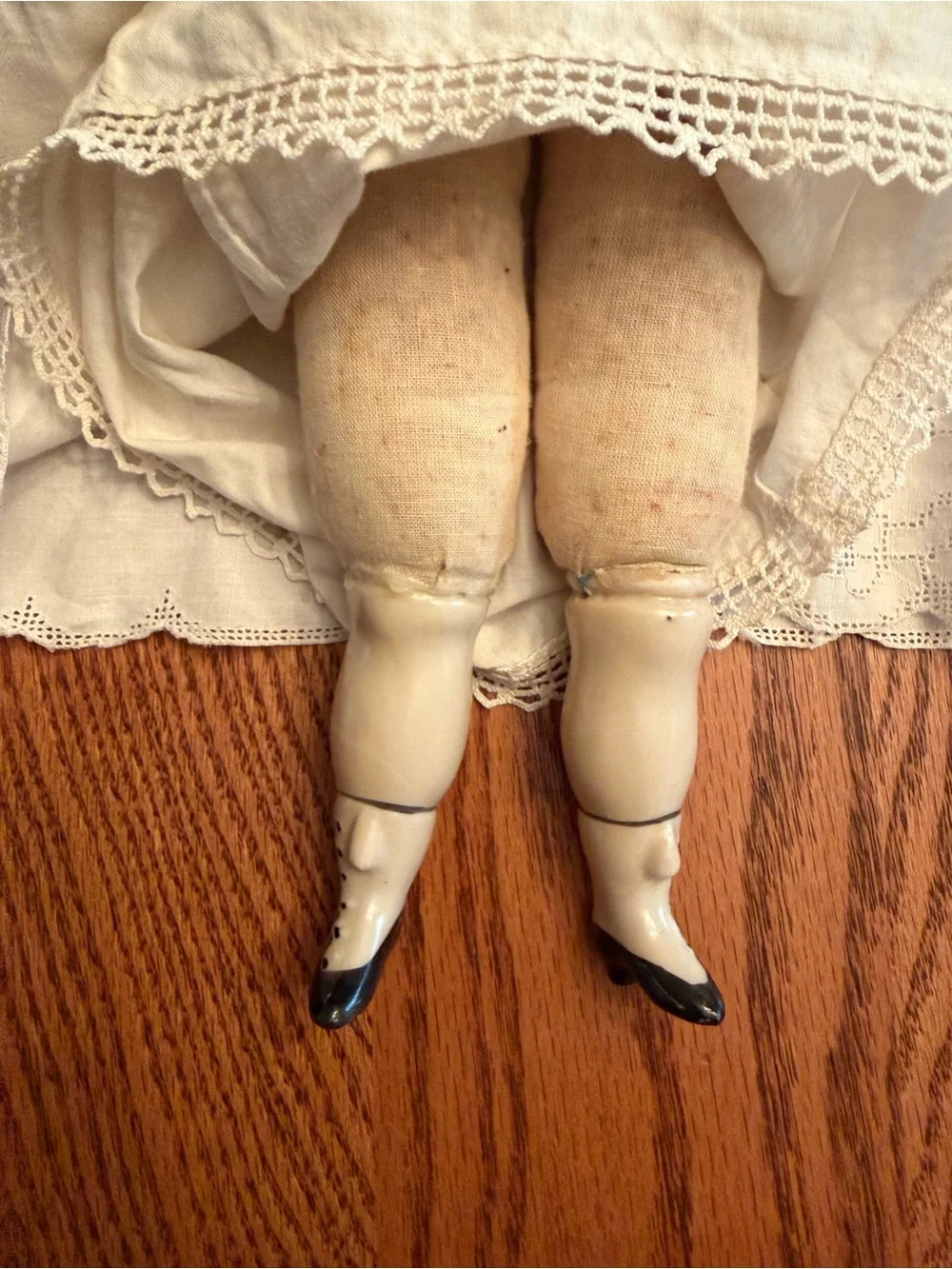 Antique 1890 china headed German flattop doll